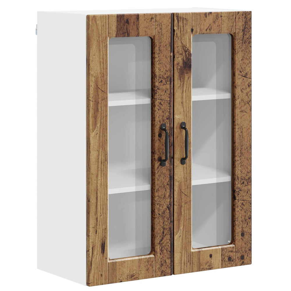 Küchenschrank mit Regal Altholz 60x31x80cm