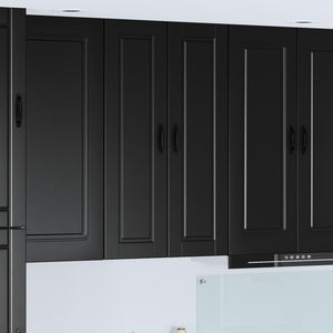 Küchenschrank mit Regal, Schwarz, 30x31x100 cm
