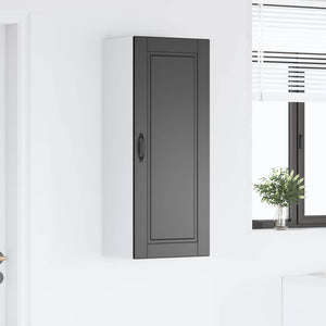 Schwarzer Küchenschrank mit Regal