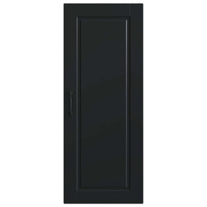 Schwarzer Küchenschrank mit Regal