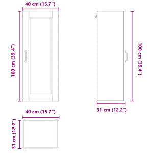 vidaXL Armoire de cuisine Sonoma gris 40 x 31 x 100 cm Bois d'ingénierie