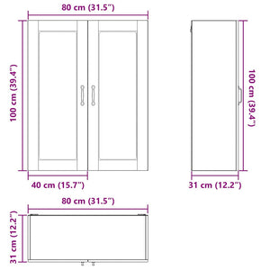 Küchenschrank mit Regal Weiß 80x31x100cm