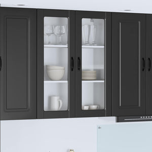 Küchenschrank Schwarz mit Regal, 80x31x100 cm
