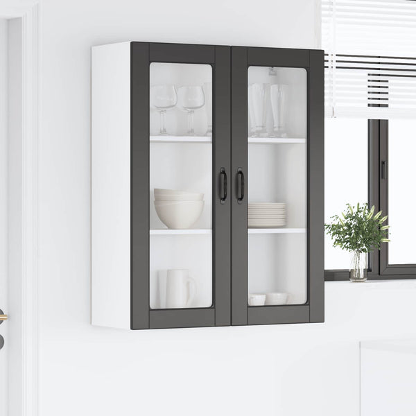 Küchenschrank Schwarz mit Regal, 80x31x100 cm