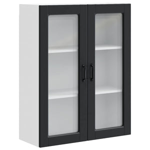 Küchenschrank Schwarz mit Regal, 80x31x100 cm