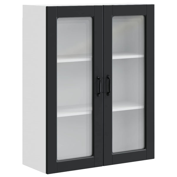 Küchenschrank Schwarz mit Regal, 80x31x100 cm