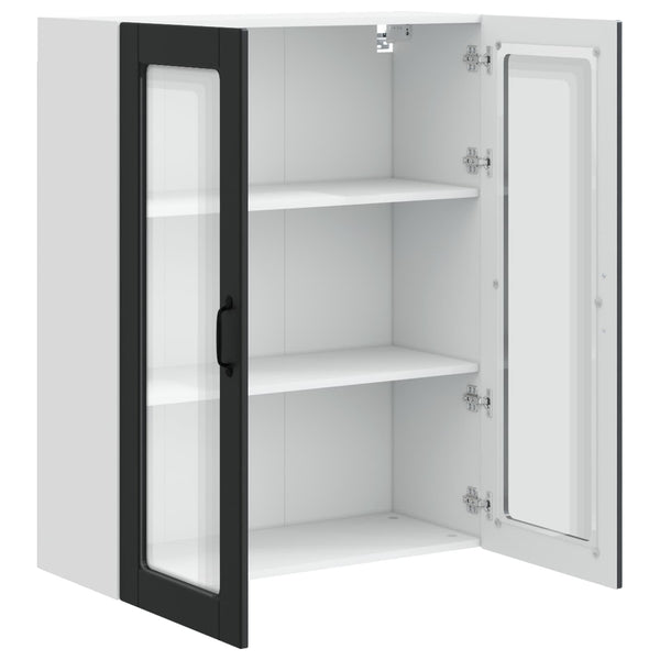 Küchenschrank Schwarz mit Regal, 80x31x100 cm