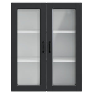 Küchenschrank Schwarz mit Regal, 80x31x100 cm