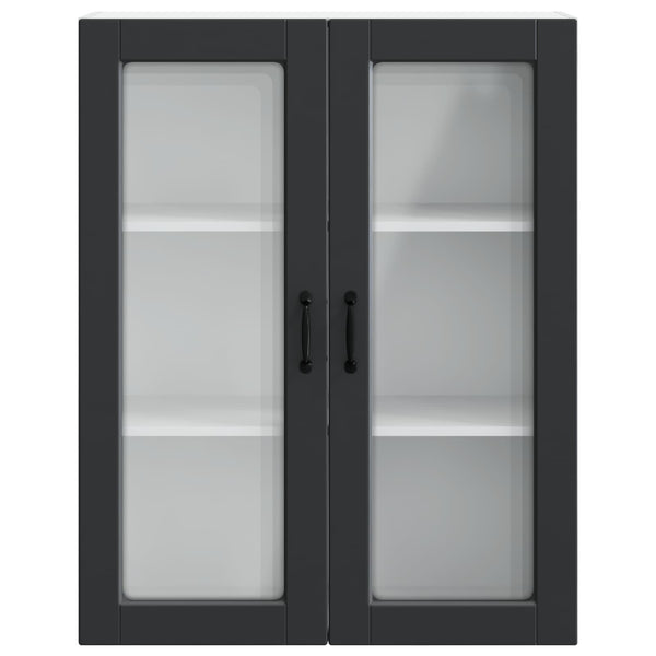 Küchenschrank Schwarz mit Regal, 80x31x100 cm