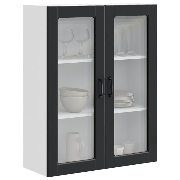 Küchenschrank Schwarz mit Regal, 80x31x100 cm