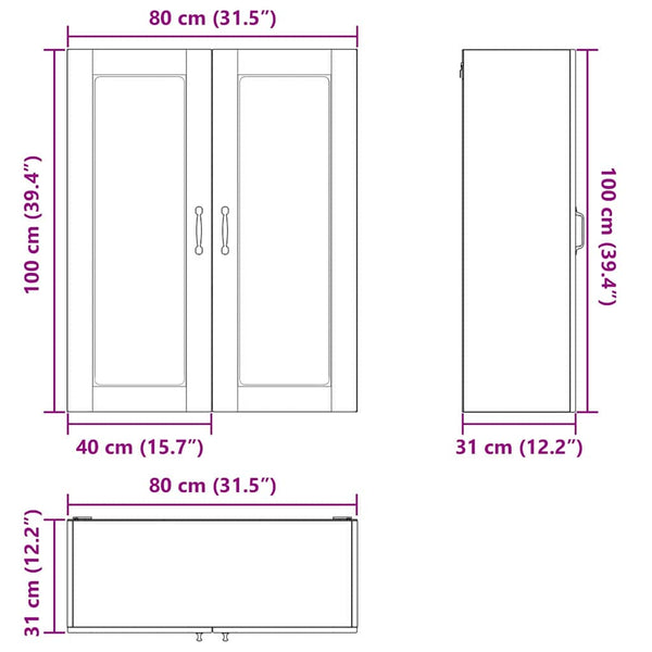 Küchenschrank Beton Grau 80x31x100cm