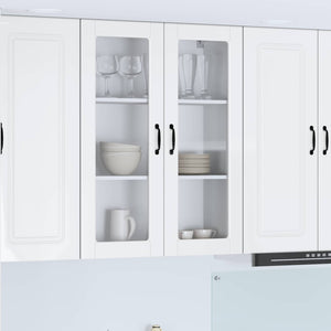 vidaXL Meuble haut de cuisine blanc brillant 80 x 31 x 100 cm en bois d'ingénierie