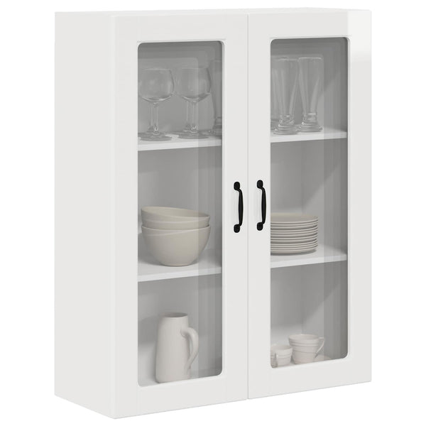 vidaXL Meuble haut de cuisine blanc brillant 80 x 31 x 100 cm en bois d'ingénierie