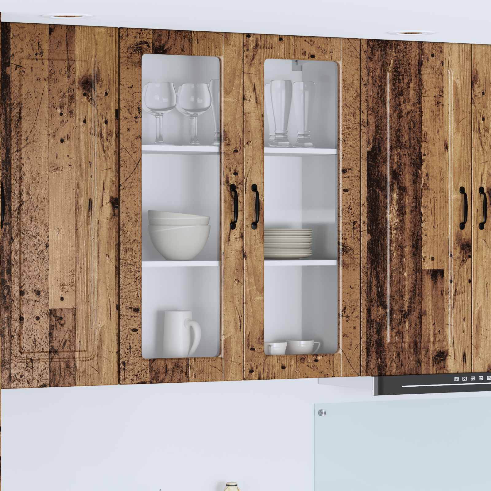 Küchenschrank mit Regal Altholz 80x31x100 cm