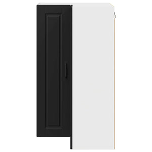 Schwarzer Küchenschrank mit Regal