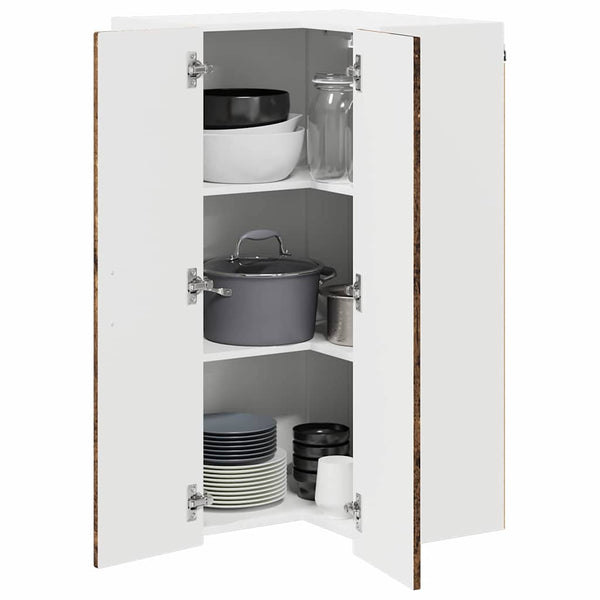 vidaXL Meuble de cuisine avec étagère Bois de récupération 57 x 57 x 100 cm Bois d'ingénierie