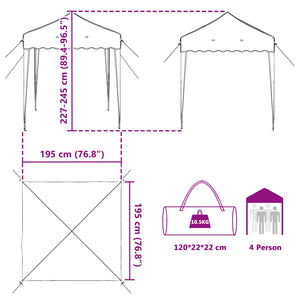 Pop-Up Partyzelt Creme 195x195 cm