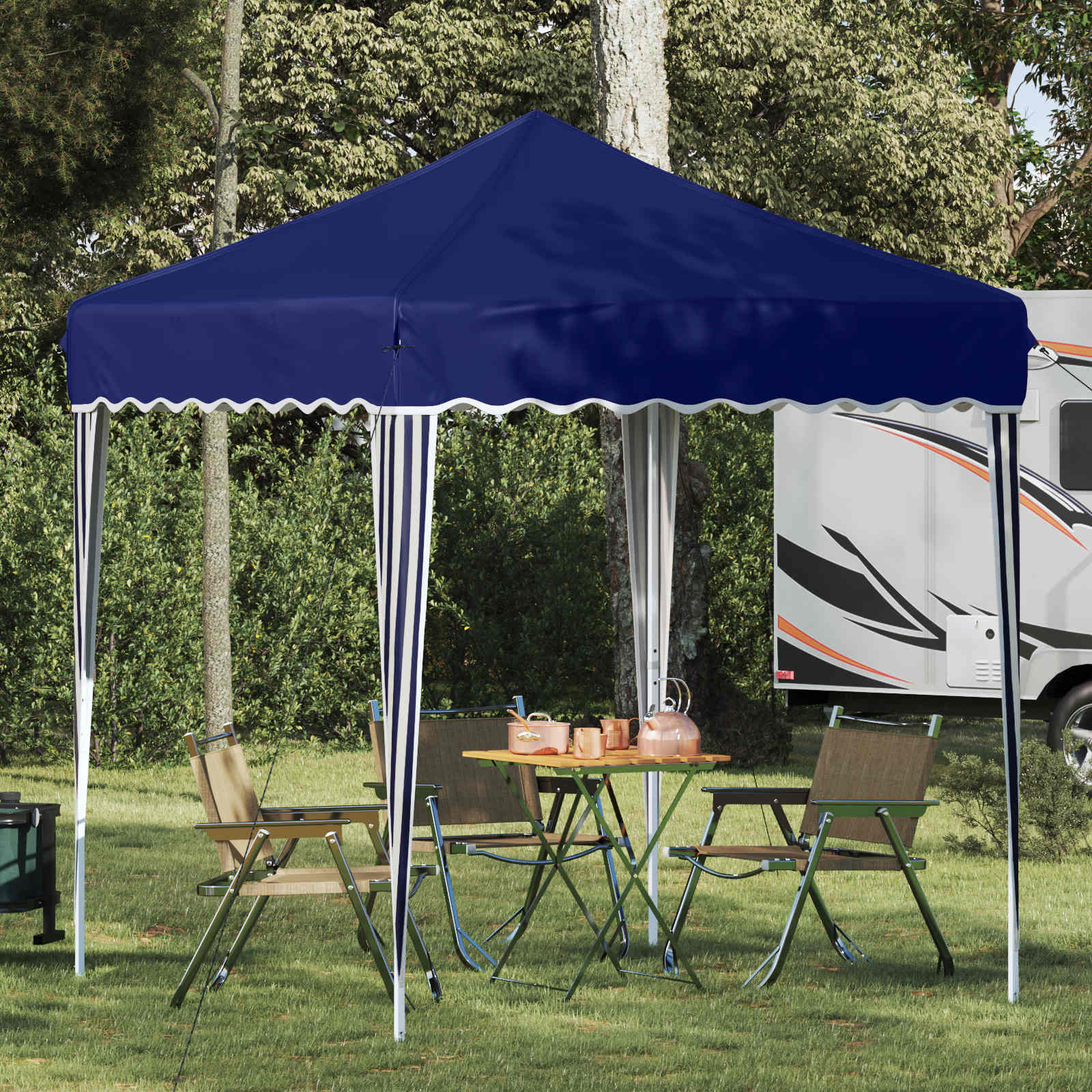 Blaues Pop-up Partyzelt 195x195 cm