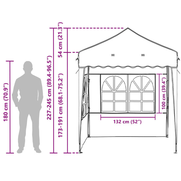 Pop-up Partyzelt Bordeauxrot 195x195 cm