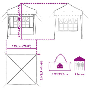 Pop-up Partyzelt Bordeauxrot 195x195 cm