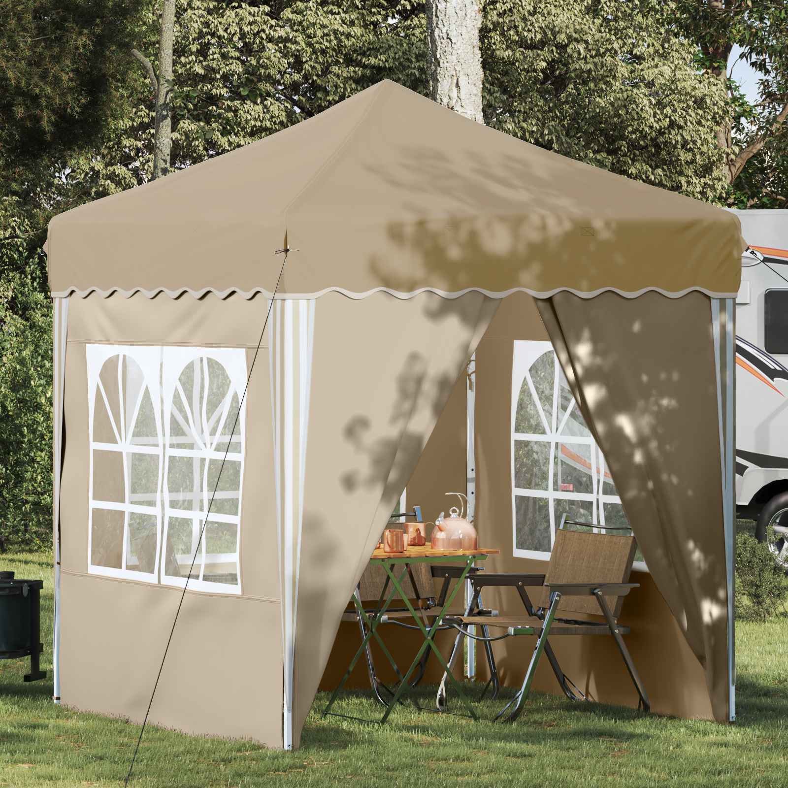 Pop-up Partyzelt Creme 195x195 cm