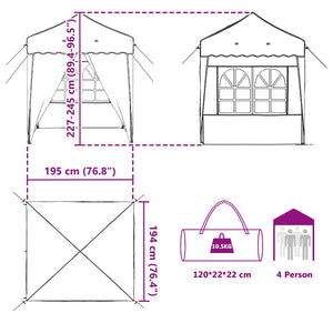 Pop-up Partyzelt Creme 195x195 cm