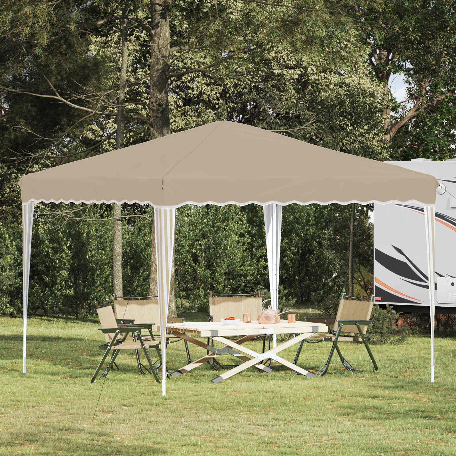 Creme Pop-up Partyzelt 288x288 cm
