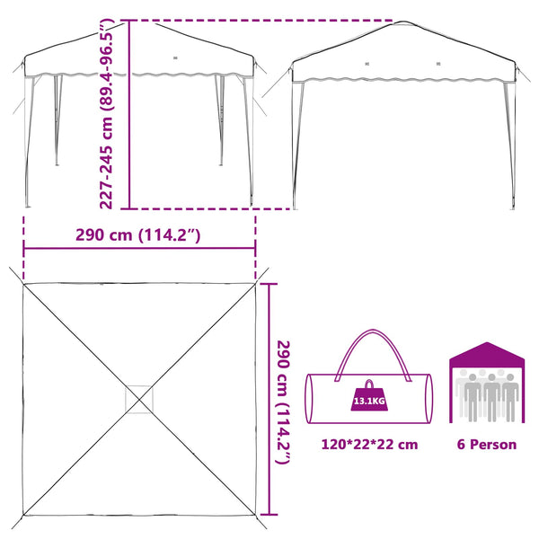 Grünes Pop-up Partyzelt 288x288 cm