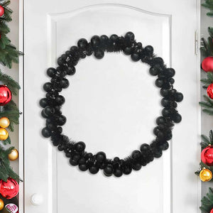Schwarze Weihnachtskugel Girlande, 186 cm