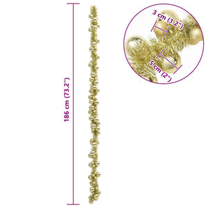 vidaXL Christmas Bauble Garland Gold 186 cm Polystyrene