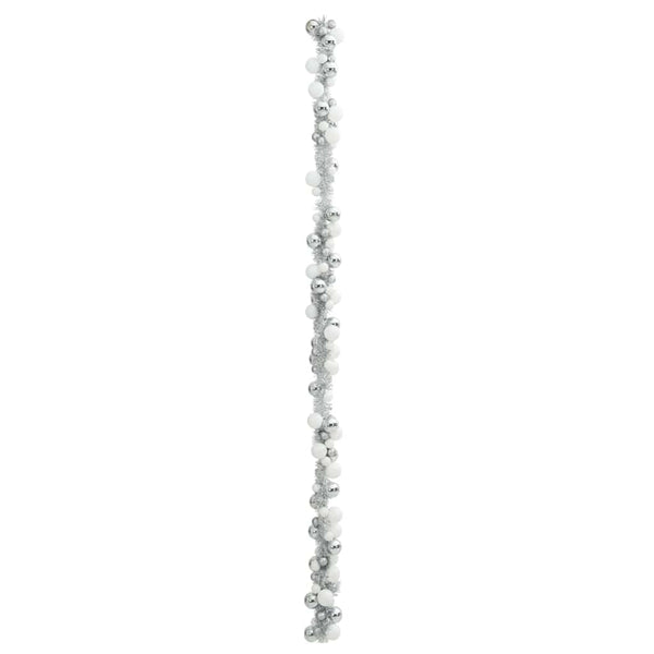 Weihnachtskugelgirlande Weiß/Silber 186cm