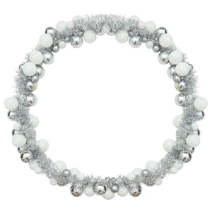 Weihnachtskugelgirlande Weiß/Silber 186cm