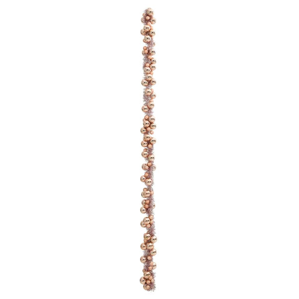 Roségoldene Weihnachtskugelgirlande, 186 cm