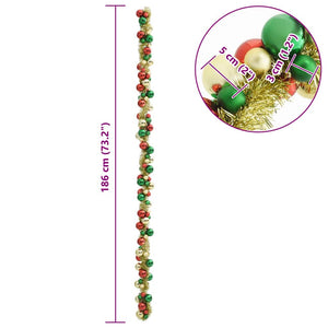 Weihnachtskugel Girlande Mehrfarbig 186cm