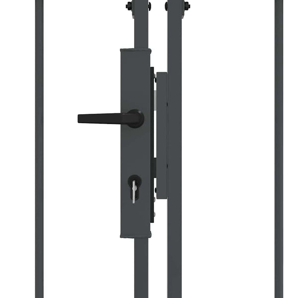 Graues Gartentor Assen mit Bogen 400x100 cm