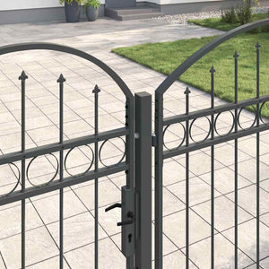 Graues Gartentor Assen mit Bogen 400x100 cm