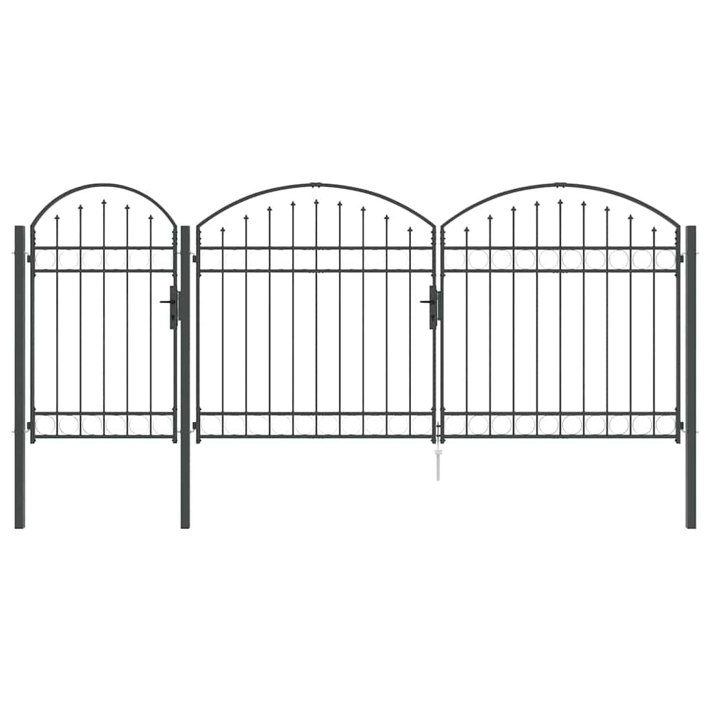 Graues Gartentor Assen mit Bogen 400x100 cm