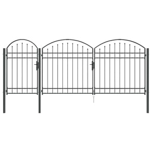 Graues Gartentor Assen mit Bogen 400x100 cm