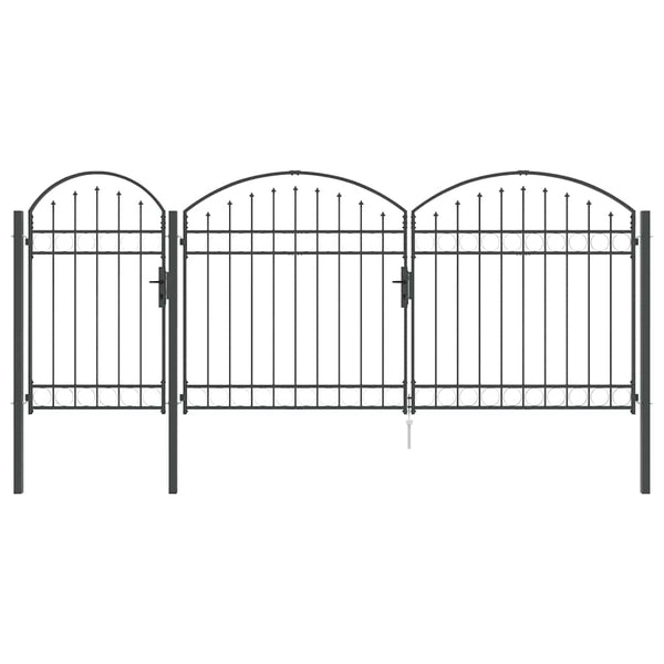 Graues Gartentor Assen mit Bogen 400x100 cm