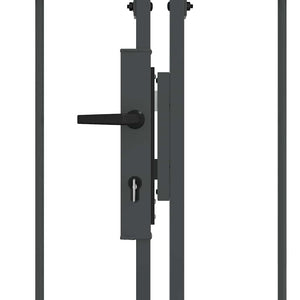 Gartentor Assen Grau, Stahl, 400x125cm