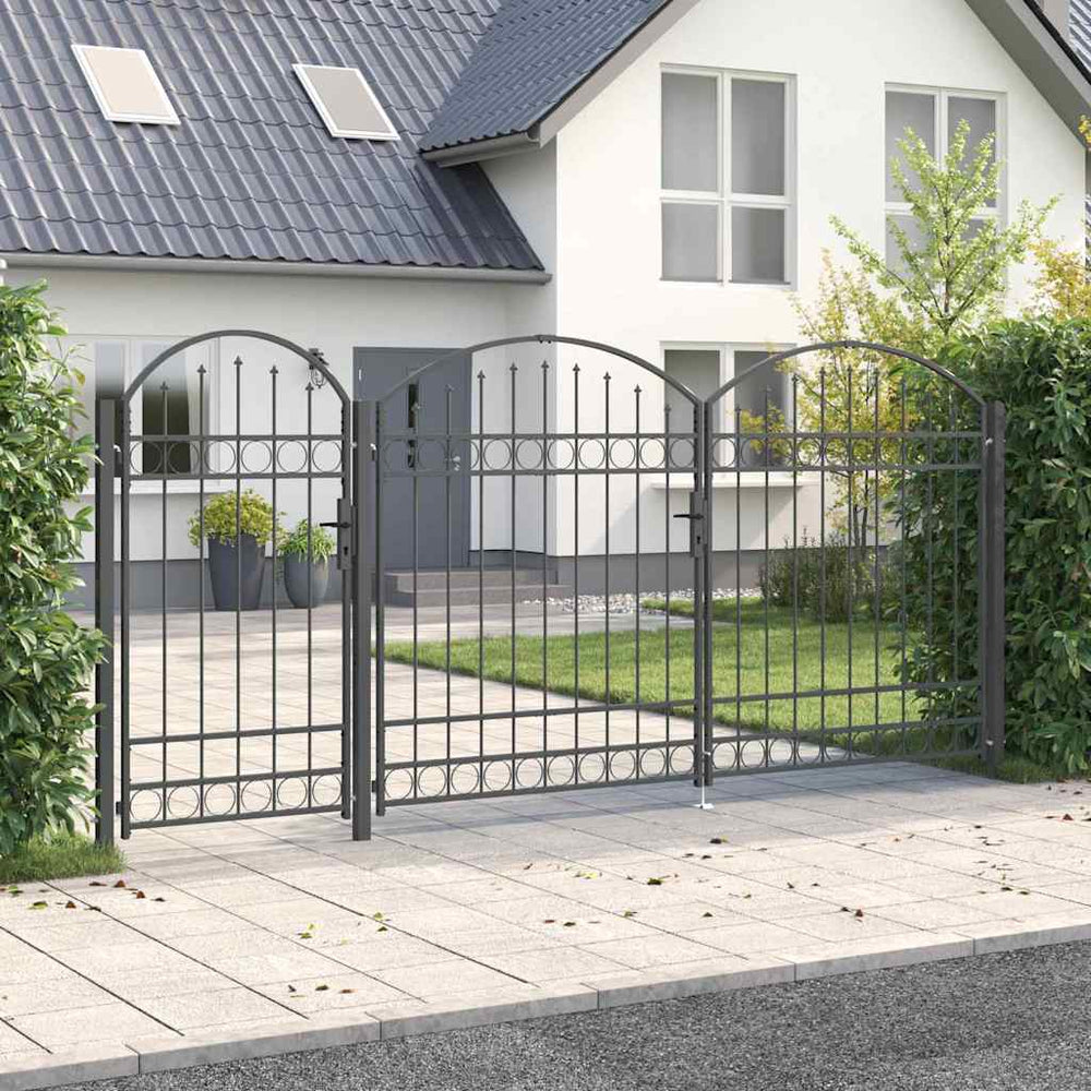 Gartentor Assen Grau, Stahl, 400x125cm