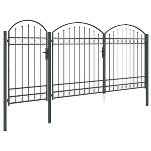 Gartentor Assen Grau, Stahl, 400x125cm