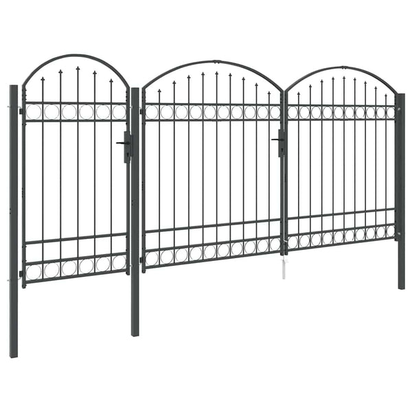 Gartentor Assen Grau, Stahl, 400x125cm