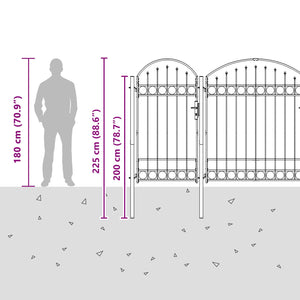 Gartentor Assen Grau, Stahl, 400x125cm