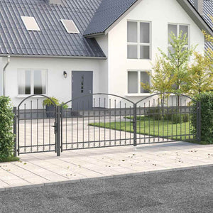 Gartentor Assen Grau 500x75 cm Stahl