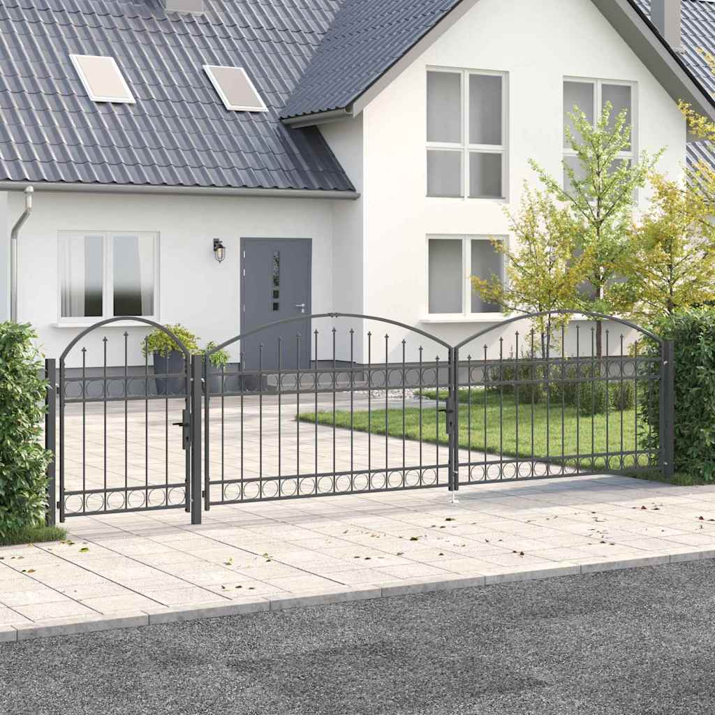 Gartentor Assen Grau 500x75 cm Stahl
