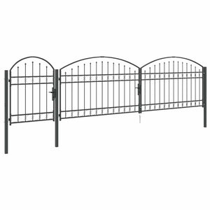 Gartentor Assen Grau 500x75 cm Stahl