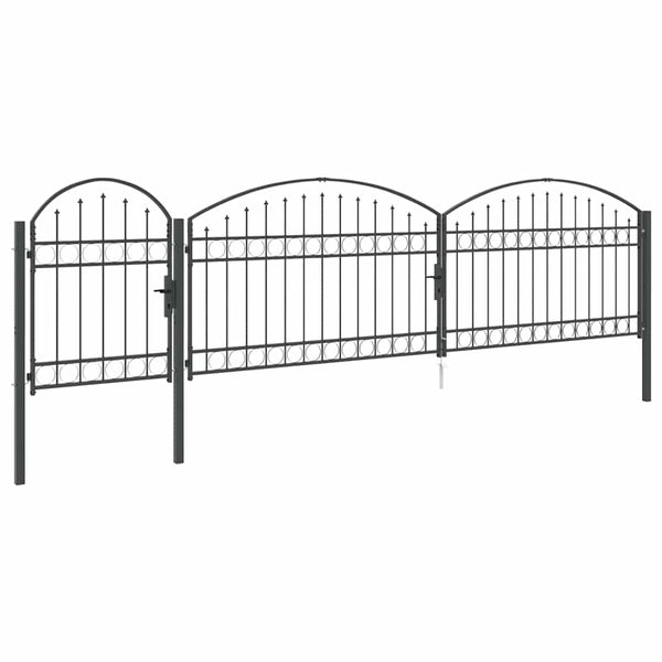 Gartentor Assen Grau 500x75 cm Stahl