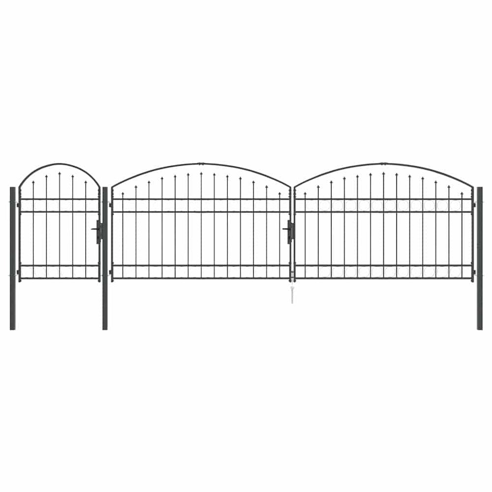 Gartentor Assen Grau 500x75 cm Stahl