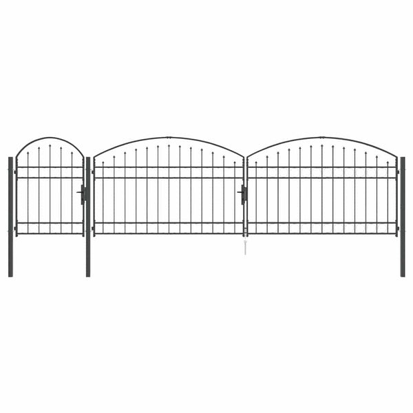 Gartentor Assen Grau 500x75 cm Stahl